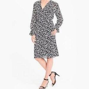 J.Crew Mercantile Drapey Black & Ivory Dress